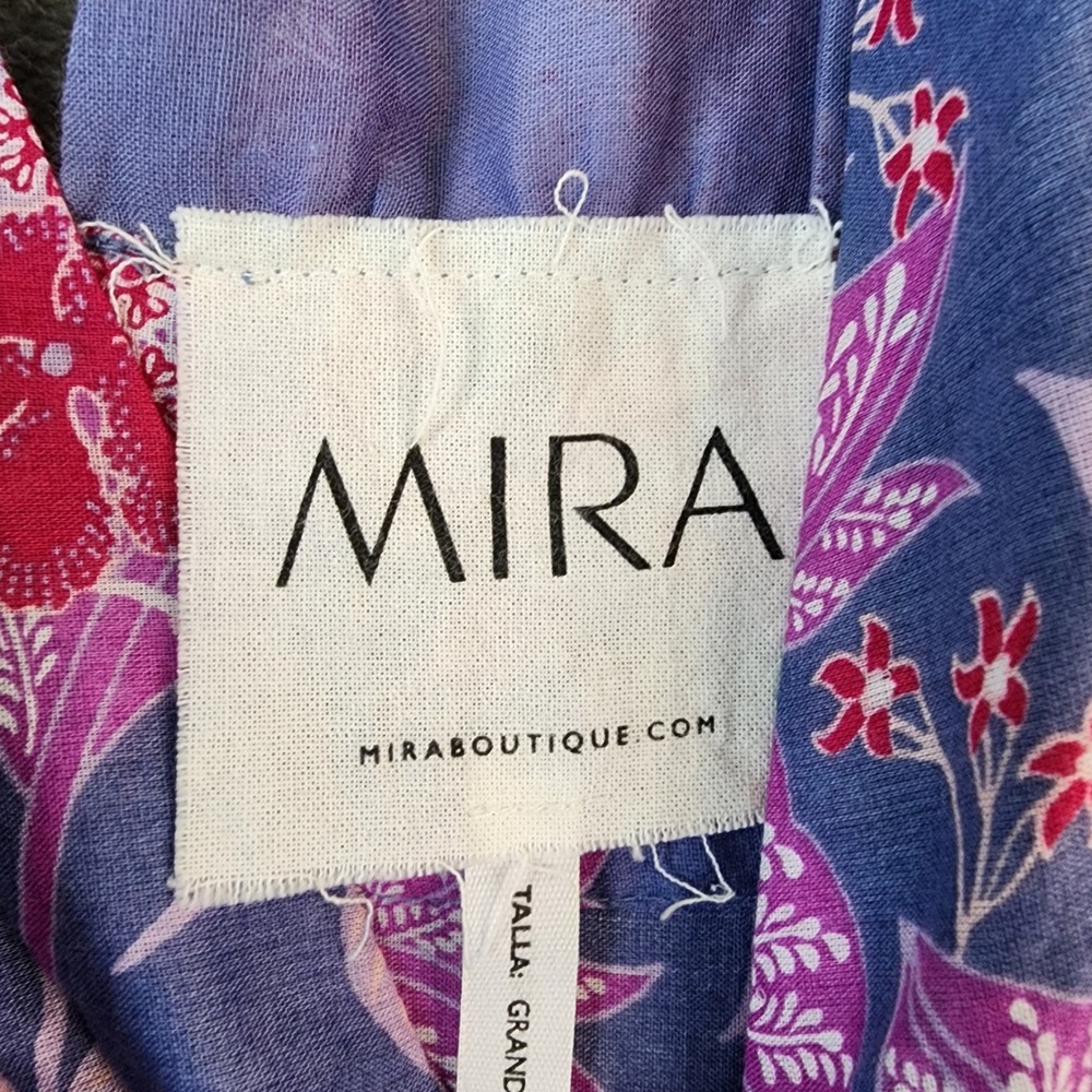 Mira Boutique Dress Womens Large Purple Pink Floral Boho V-Neck Sleeveless - Picture 3 of 8